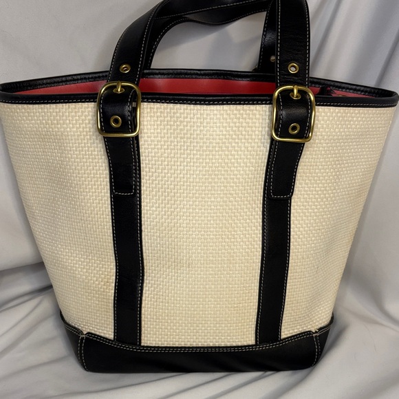 Coach Handbags - Stylish Black and Cream Tote Bag